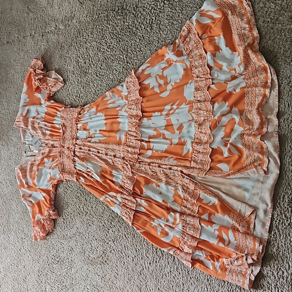 Orange multi color sundress